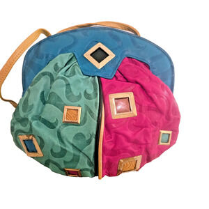 Vintage Colini 1980s colorblock leather handbag purse